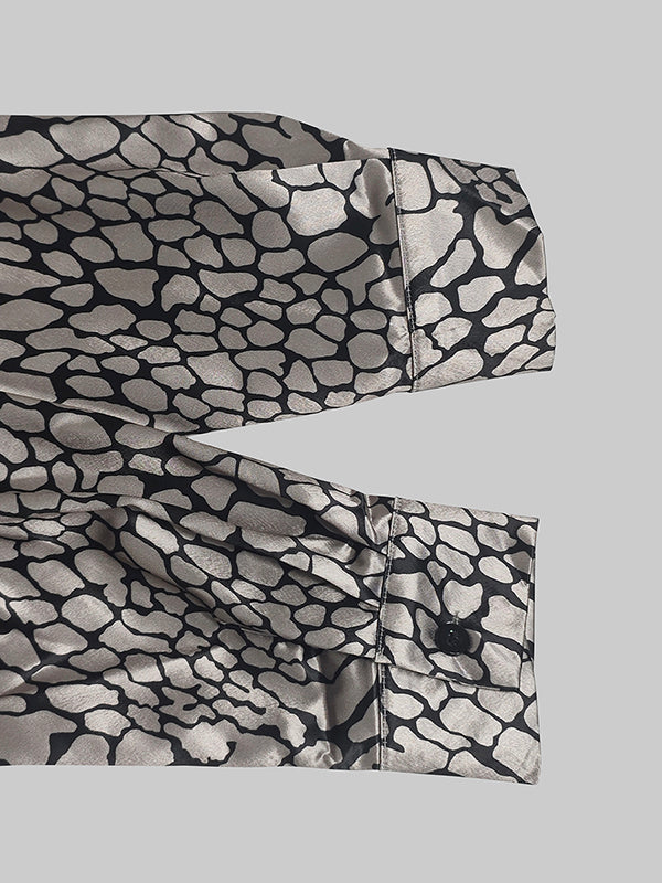 BLUSA ESTAMPADA EFECTO SERPIENTE ELEGANTE PARA MUJER