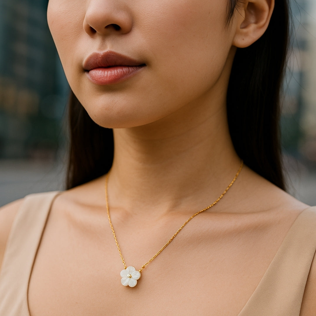 COLLAR VALENTINA ROCHE DOBLE CADENA CON PERLAS