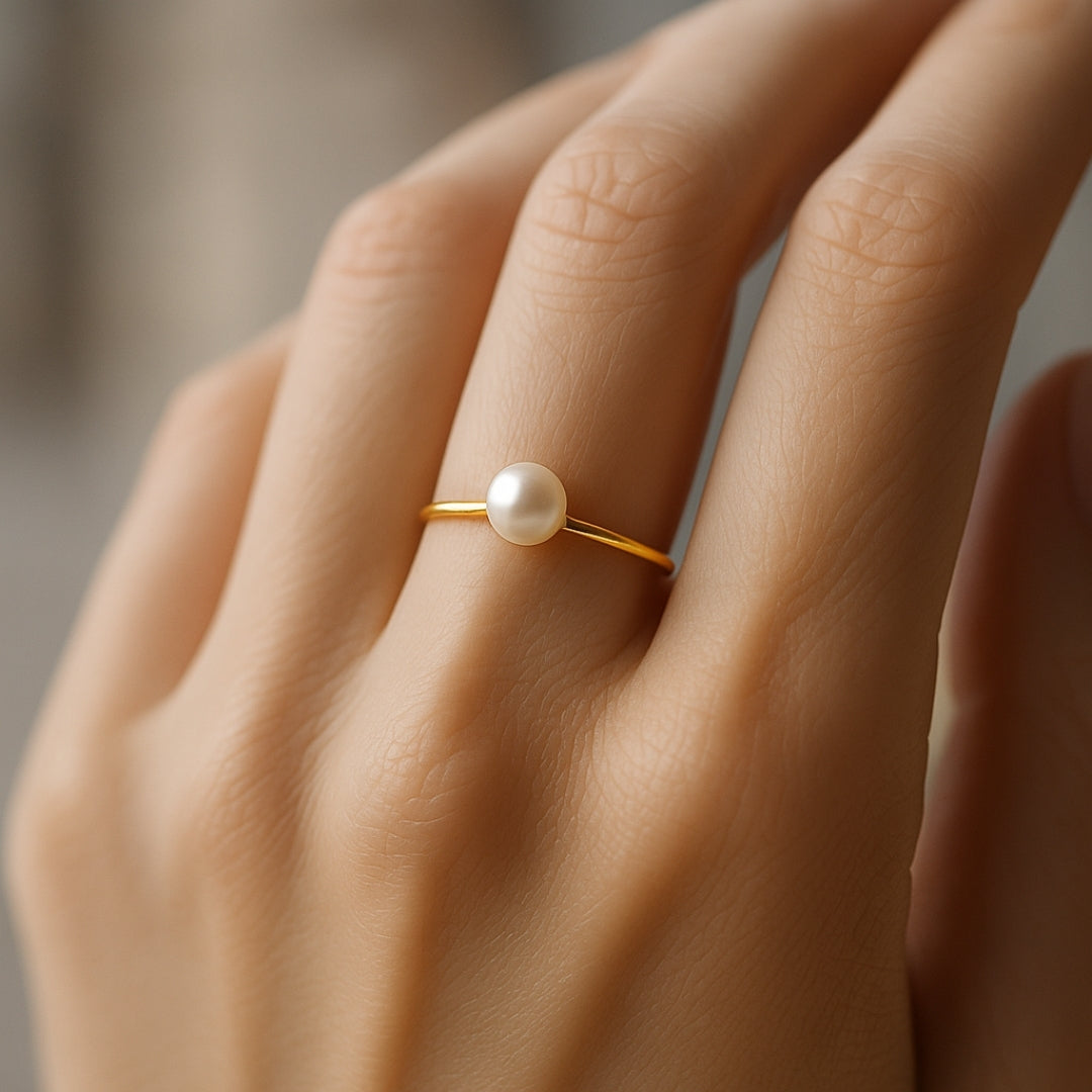 ANILLO VALENTINA ROCHE PERLA MINIMAL DORADO