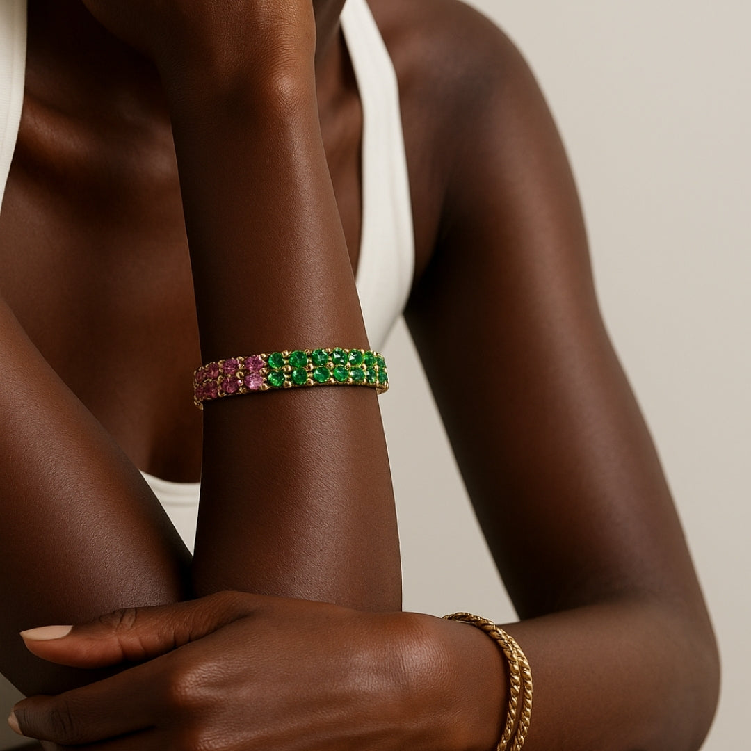 PULSERA VALENTINA ROCHE TENNIS MULTICOLOR CON CIRCONITAS
