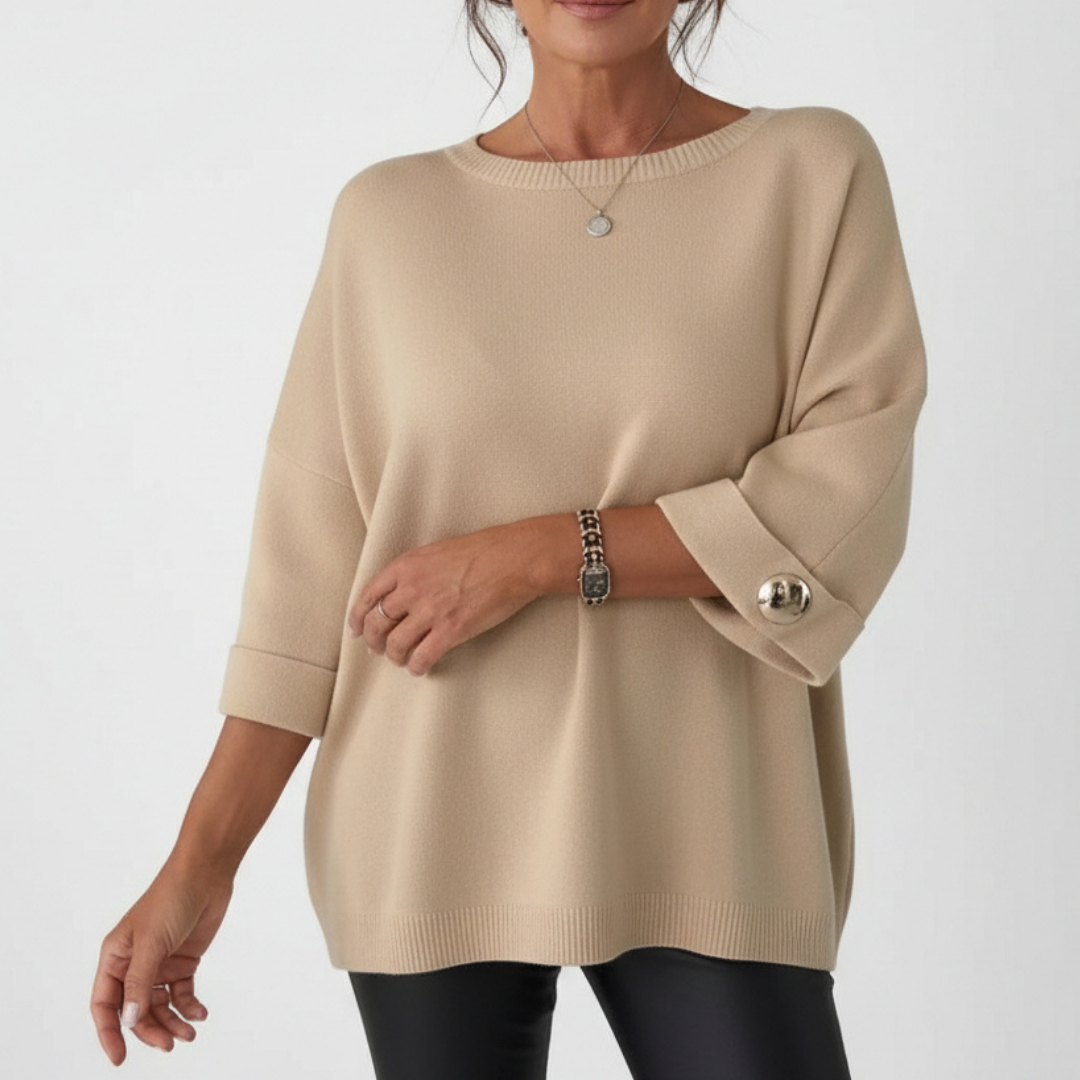 JERSEY OVERSIZE DE PUNTO SUAVE CON MANGAS DECORADAS