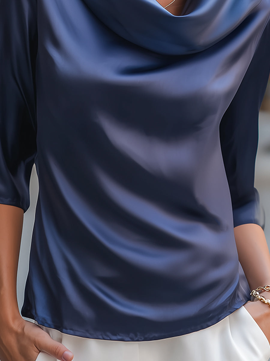 BLUSA VALENTINA ROCHE AZURA DRAPÉ