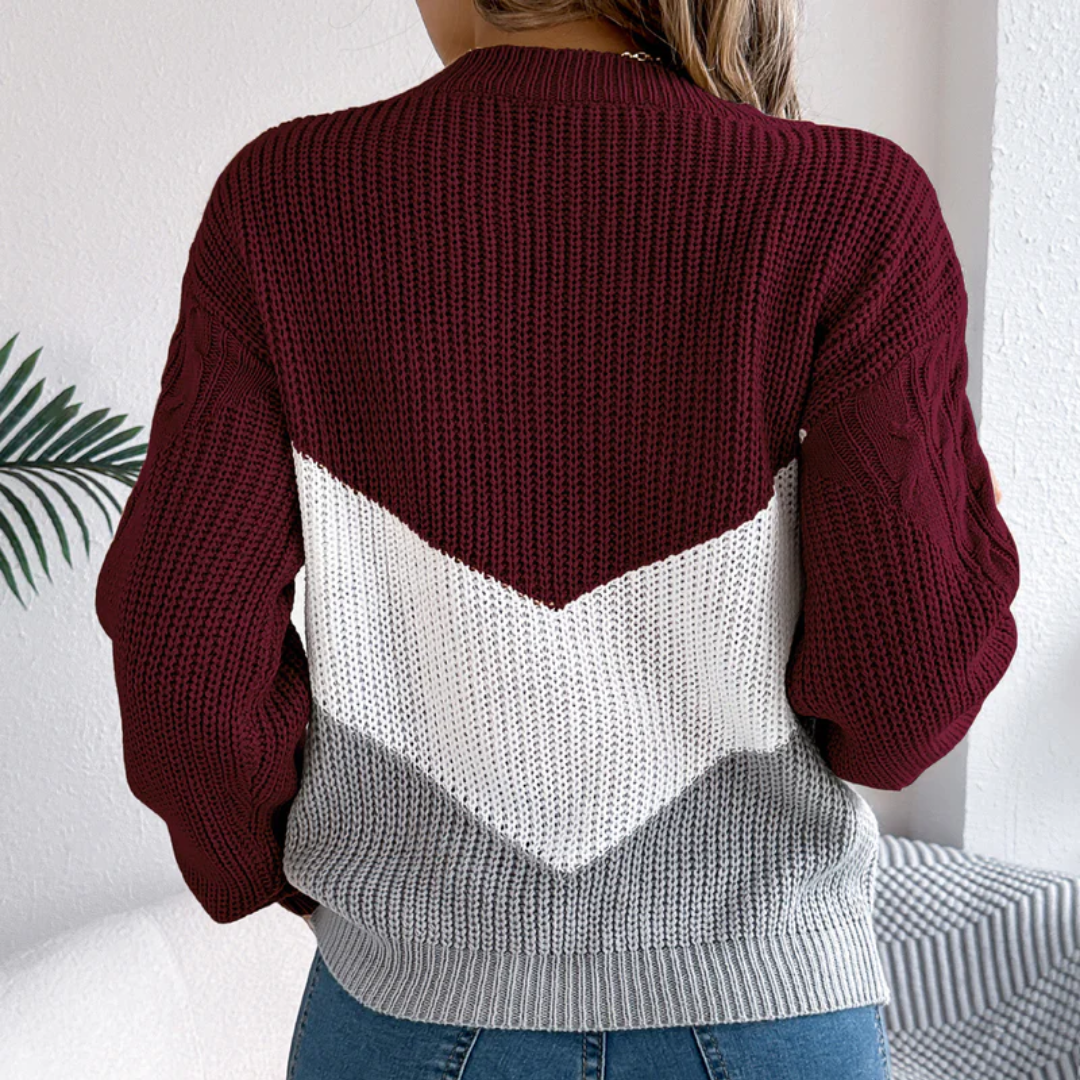 JERSEY DE PUNTO CON DISEÑO BICOLOR