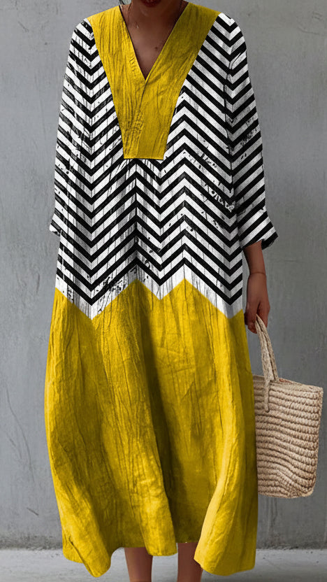 VESTIDO VALENTINA ROCHE ZIGZAG SAHARA
