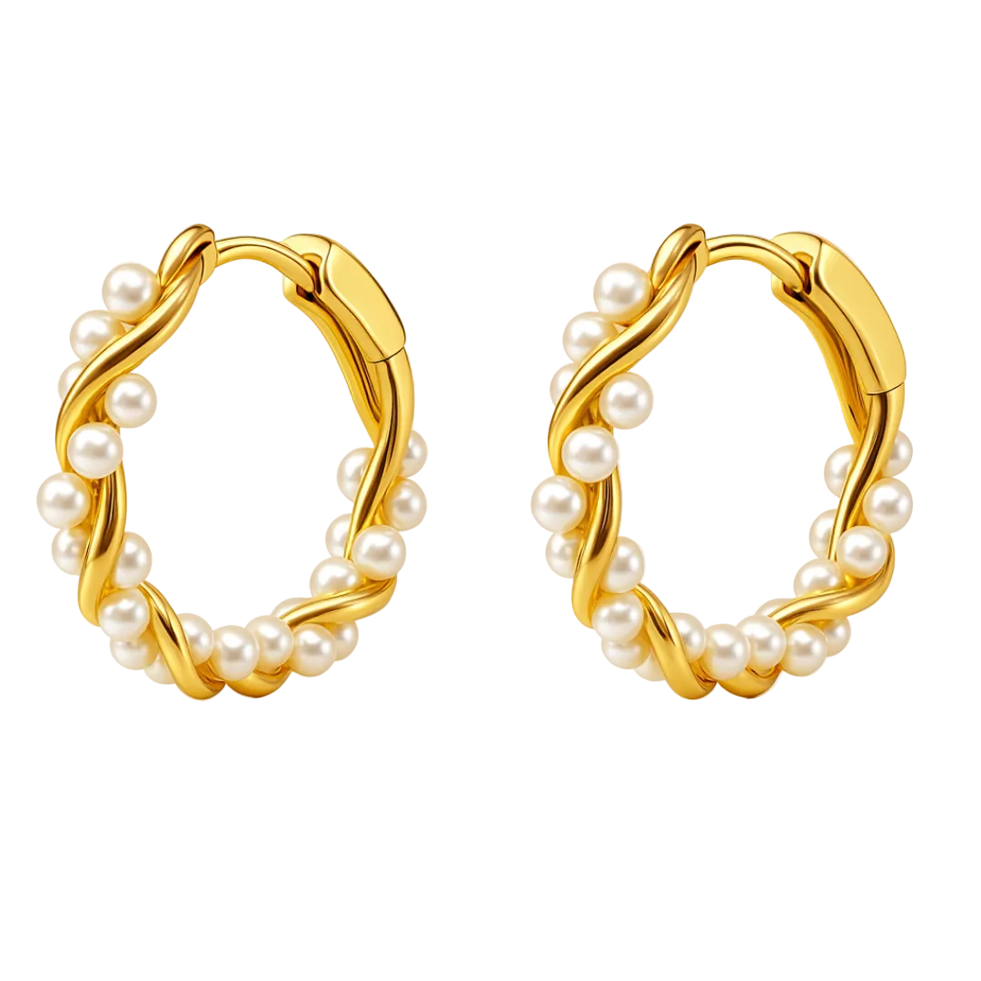 PENDIENTES VALENTINA ROCHE ARO DORADO CON PERLAS