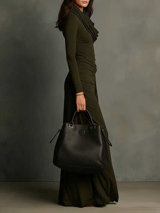 VESTIDO ELARA OLIVE MAXI