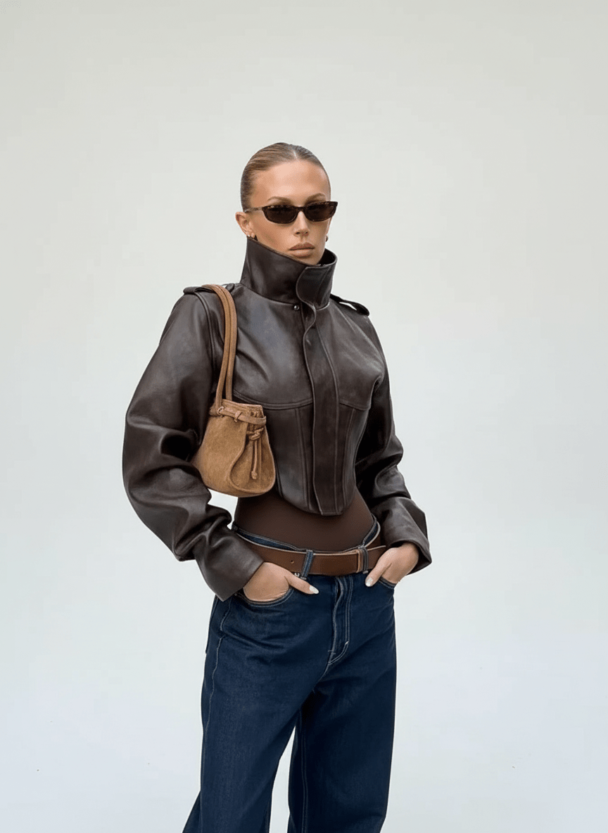 CHAQUETA STUDIO LEATHER PREMIUM SLIM