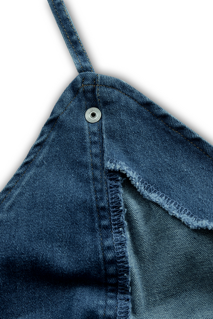 VESTIDO CORTO VALENTINA ROCHE DENIM ELEGANTE