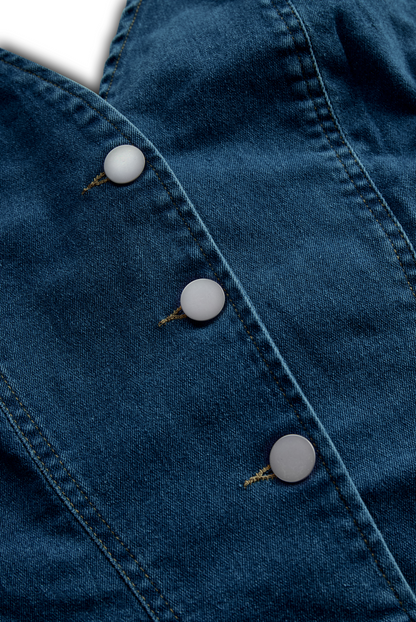 VESTIDO CORTO VALENTINA ROCHE DENIM ELEGANTE