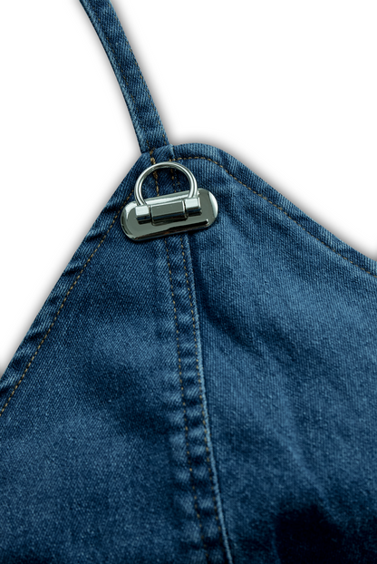 VESTIDO CORTO VALENTINA ROCHE DENIM ELEGANTE