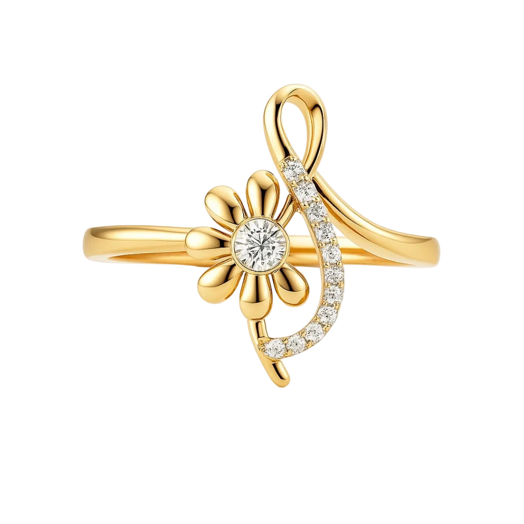 ANILLO VALENTINA ROCHE FLOR CON LAZO Y CIRCONITAS