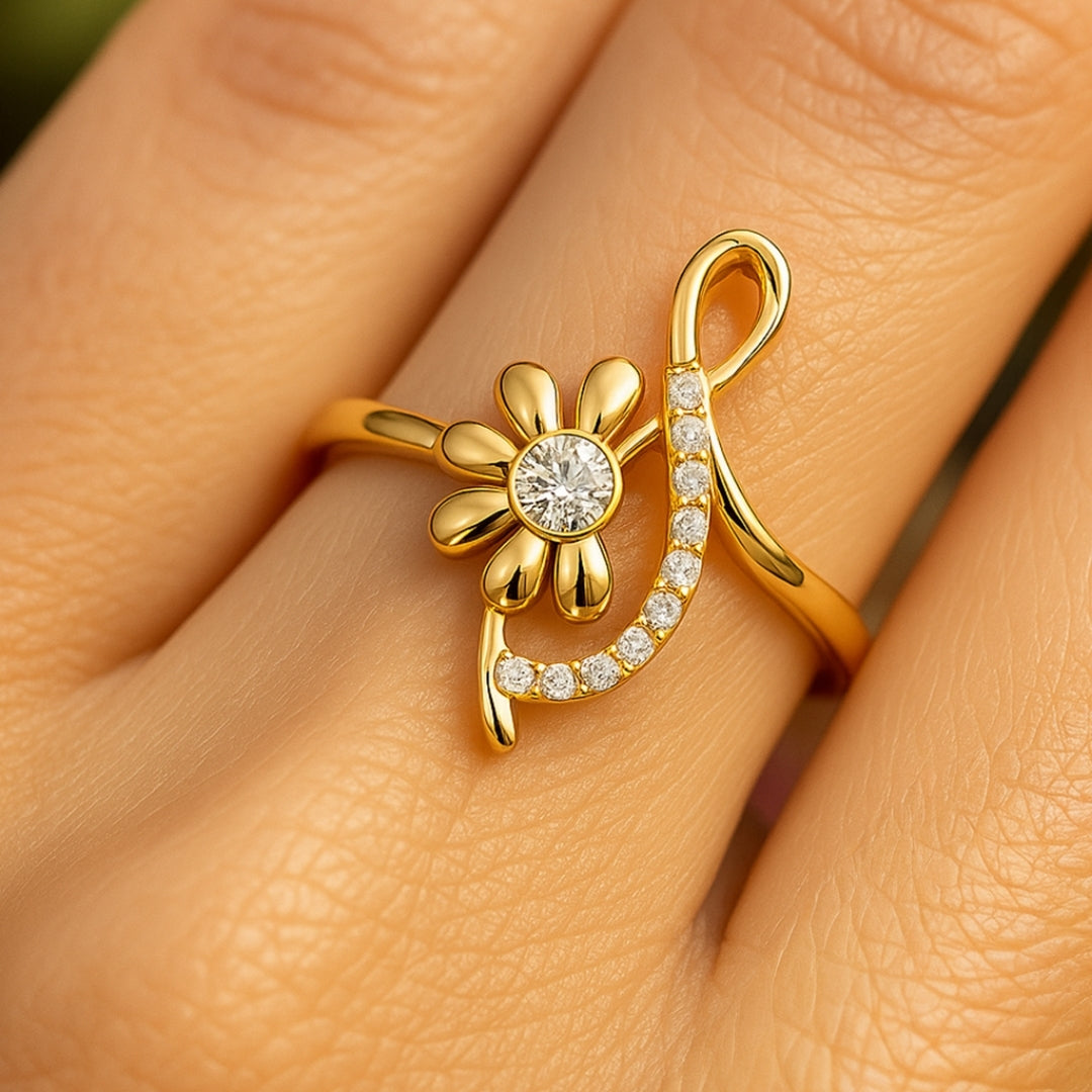 ANILLO VALENTINA ROCHE FLOR CON LAZO Y CIRCONITAS