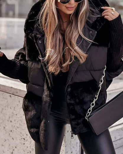 CHAQUETA ACOLCHADA EFECTO BORREGUITO