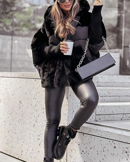 CHAQUETA ACOLCHADA EFECTO BORREGUITO