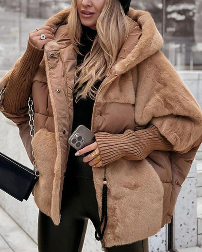 CHAQUETA ACOLCHADA EFECTO BORREGUITO