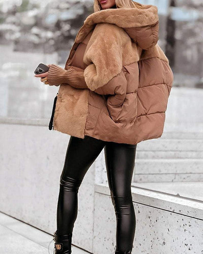 CHAQUETA ACOLCHADA EFECTO BORREGUITO