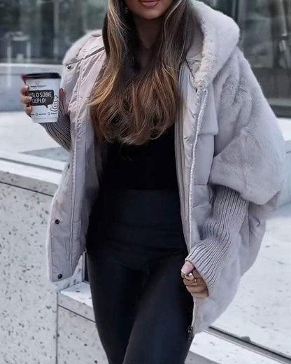 CHAQUETA ACOLCHADA EFECTO BORREGUITO