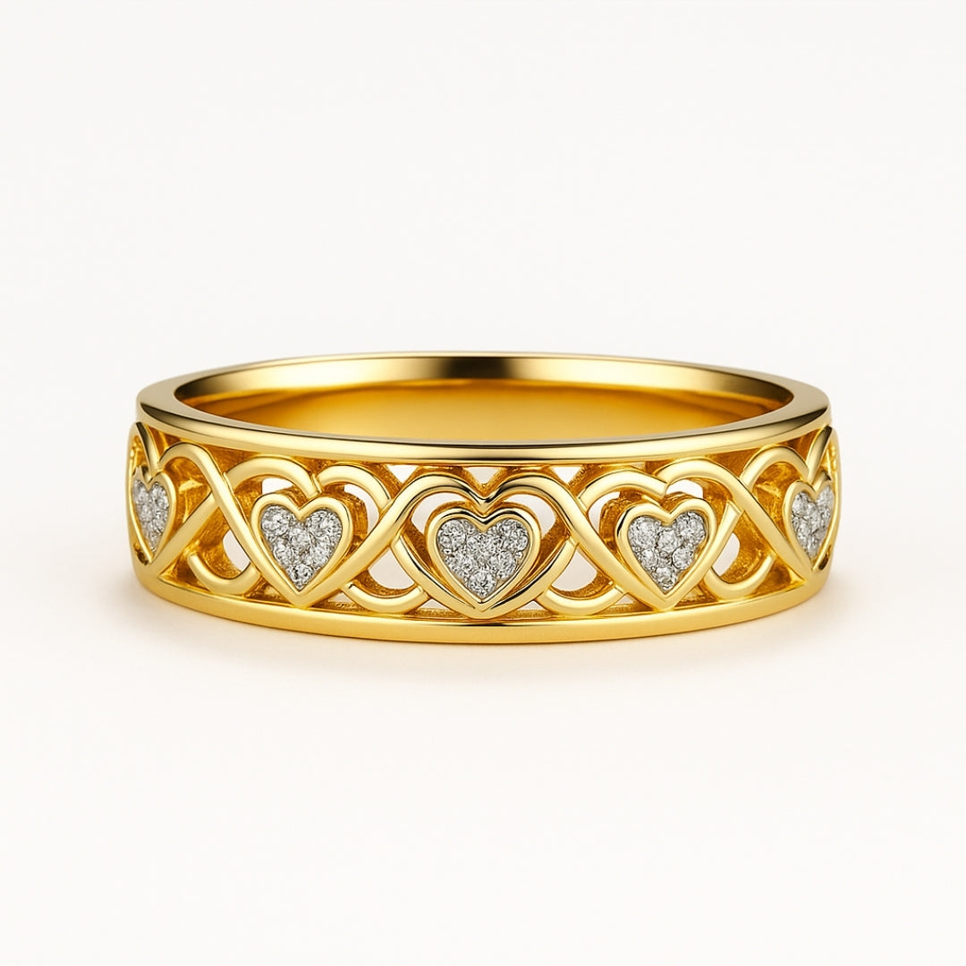 ANILLO VALENTINA ROCHE CORAZONES CON CIRCONITAS