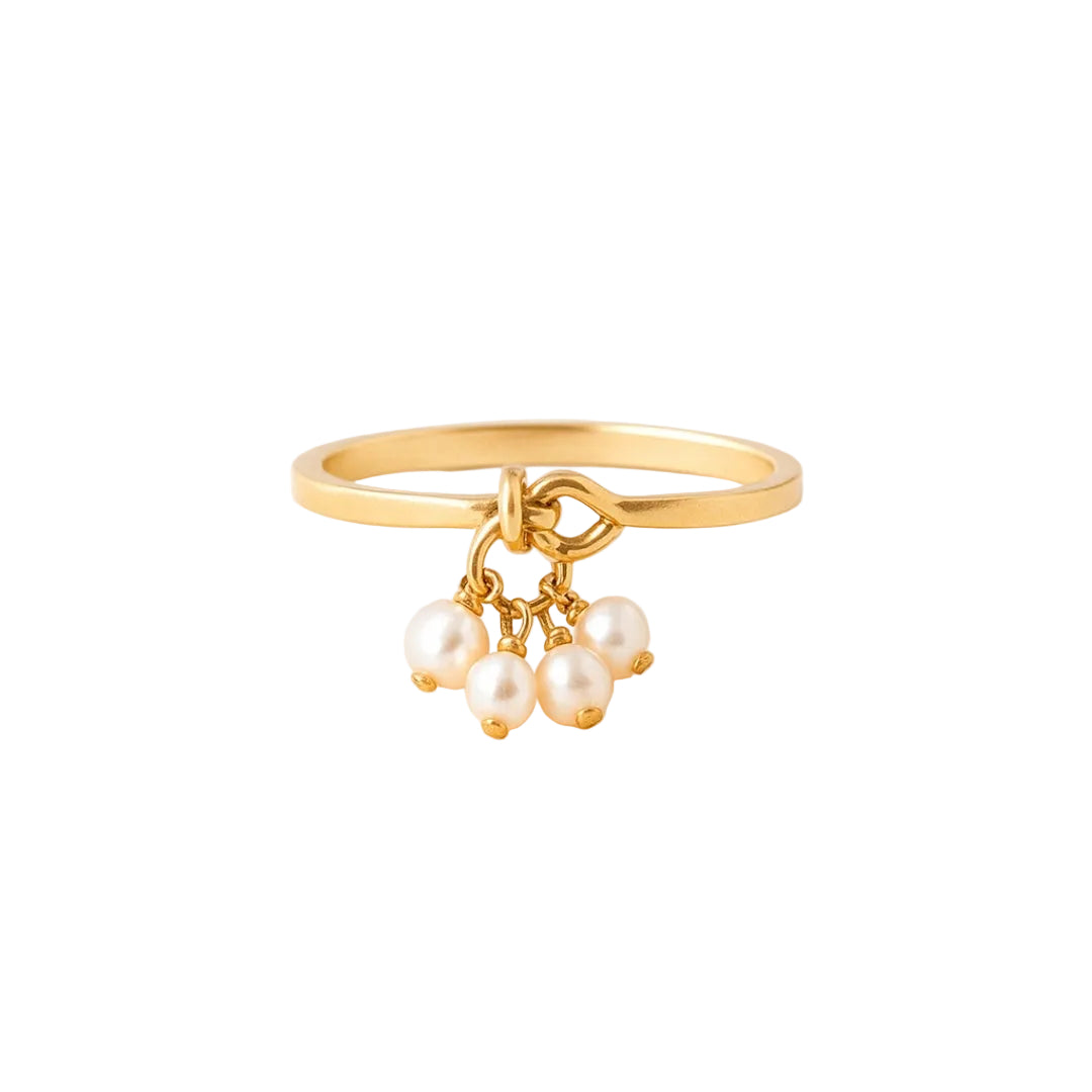 ANILLO VALENTINA ROCHE ARO CON PERLAS COLGANTES