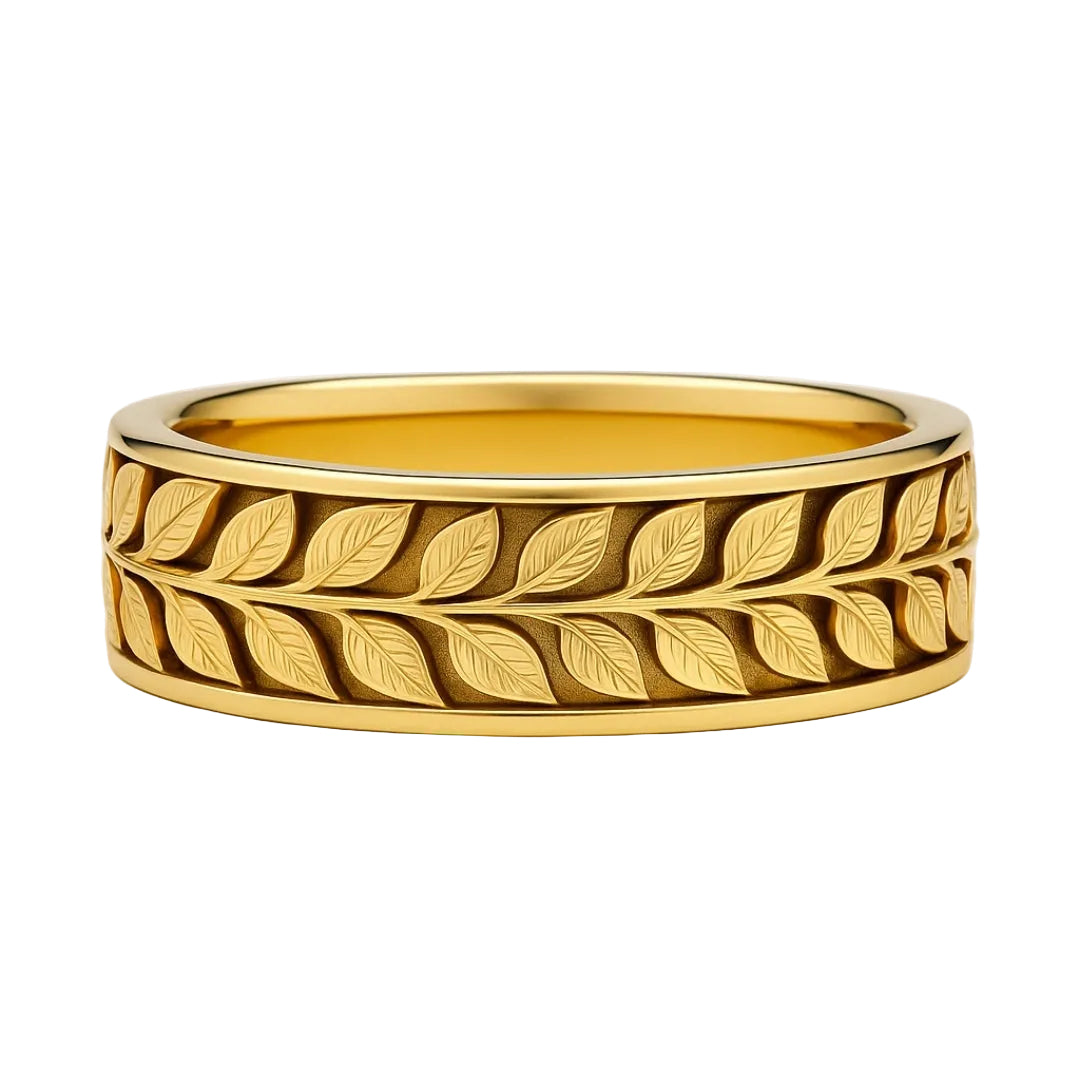 ANILLO VALENTINA ROCHE HOJAS DORADAS