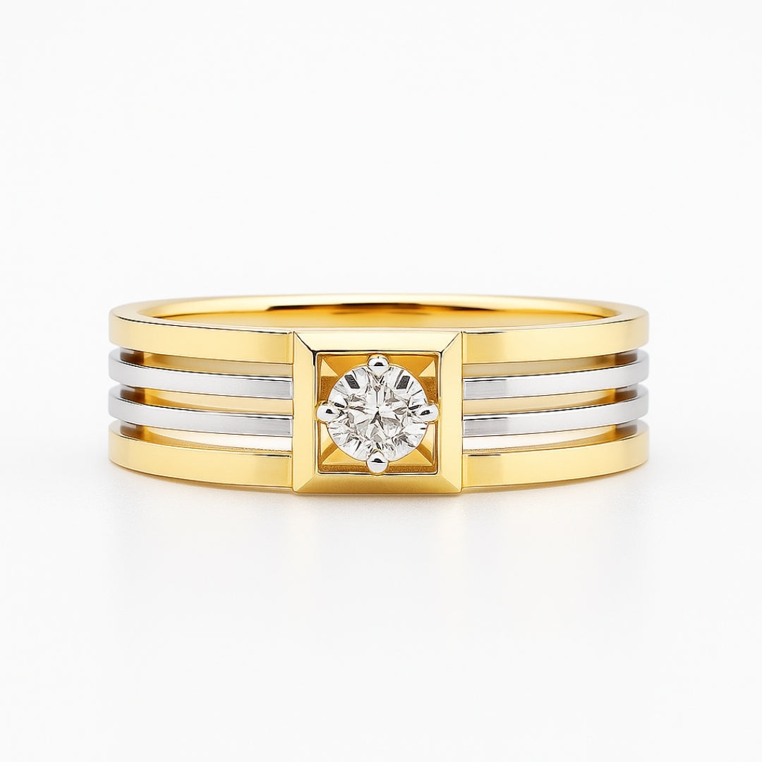 ANILLO VALENTINA ROCHE GEOMÉTRICO CON CIRCONITA