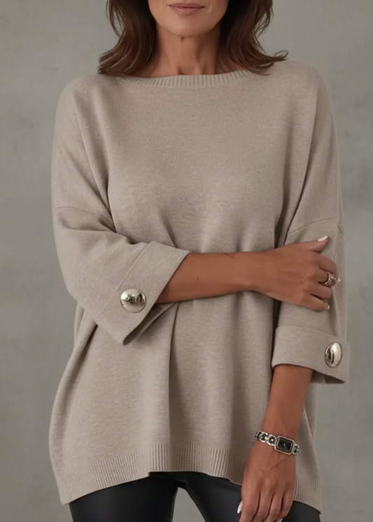 JERSEY OVERSIZE DE PUNTO SUAVE CON MANGAS DECORADAS