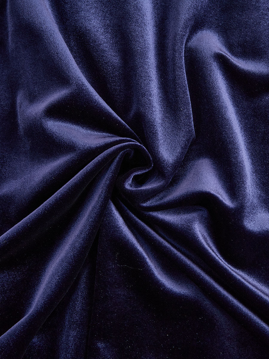 VESTIDO MIDI DE TERCIOPELO AZUL MARINO ELEGANTE