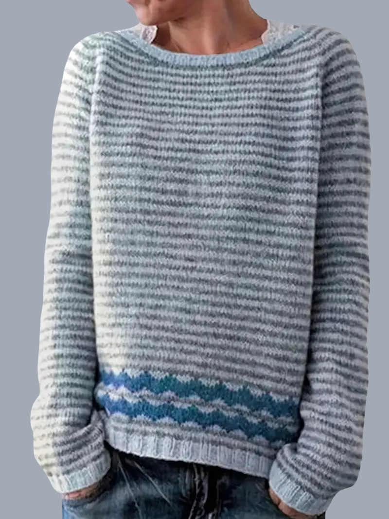 JERSEY DE PUNTO A RAYAS CON DETALLE JACQUARD