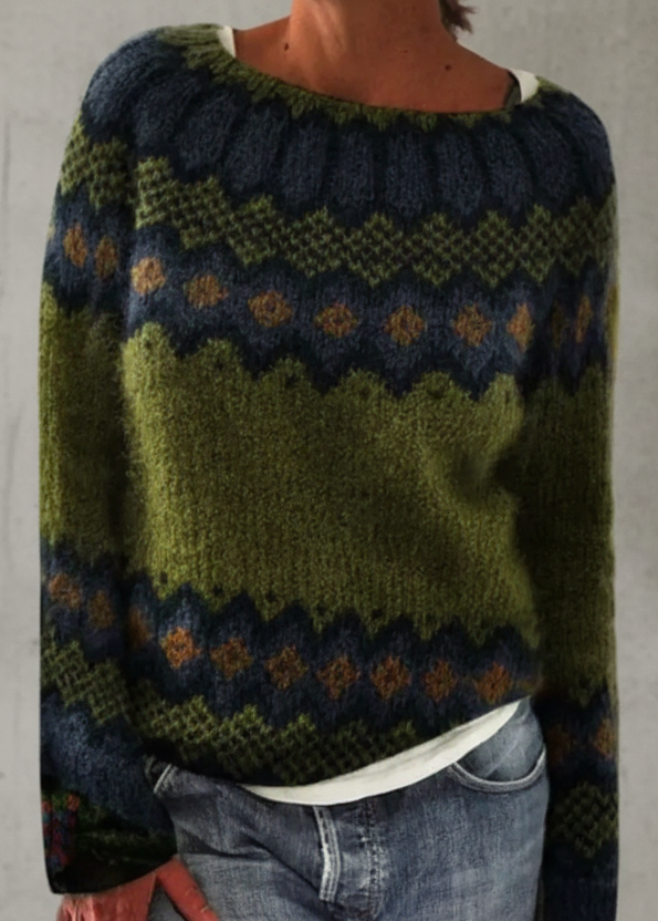 JERSEY DE PUNTO CON ESTAMPADO GEOMÉTRICO PARA MUJER