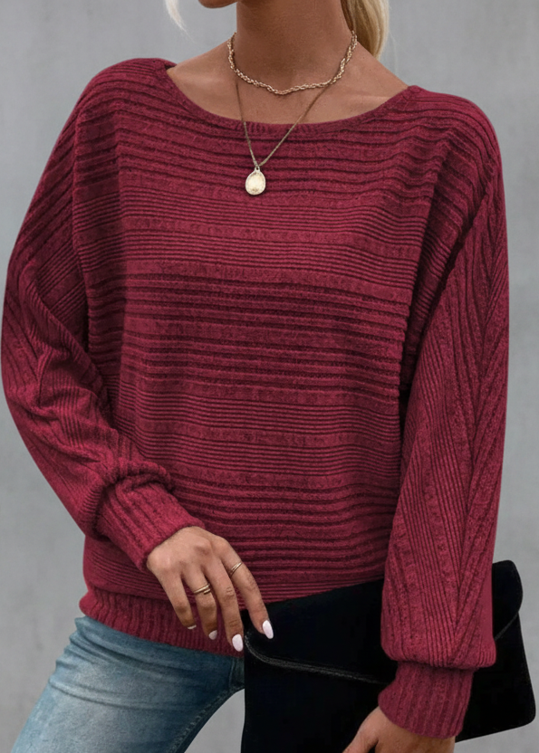 JERSEY DE PUNTO FINO CON TEXTURA Y MANGA LARGA