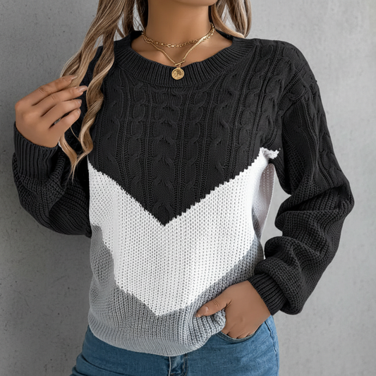 JERSEY DE PUNTO CON DISEÑO BICOLOR