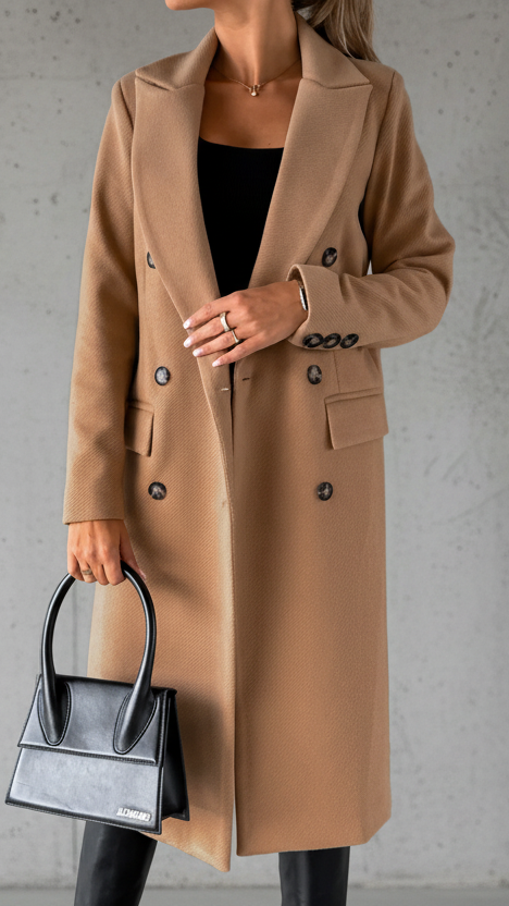 ABRIGO LARGO CLÁSICO DE MUJER