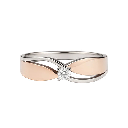 ANILLO VALENTINA ROCHE BICOLOR ONDAS CON CIRCONITA CENTRAL