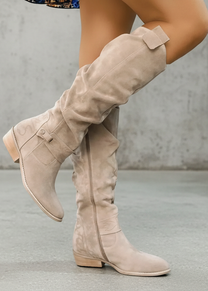 BOTAS ALTAS DE ANTE PARA MUJER