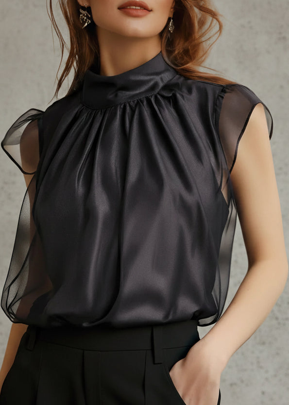 BLUSA VALENTINA ROCHE DE GASA SIN MANGAS ELEGANTE