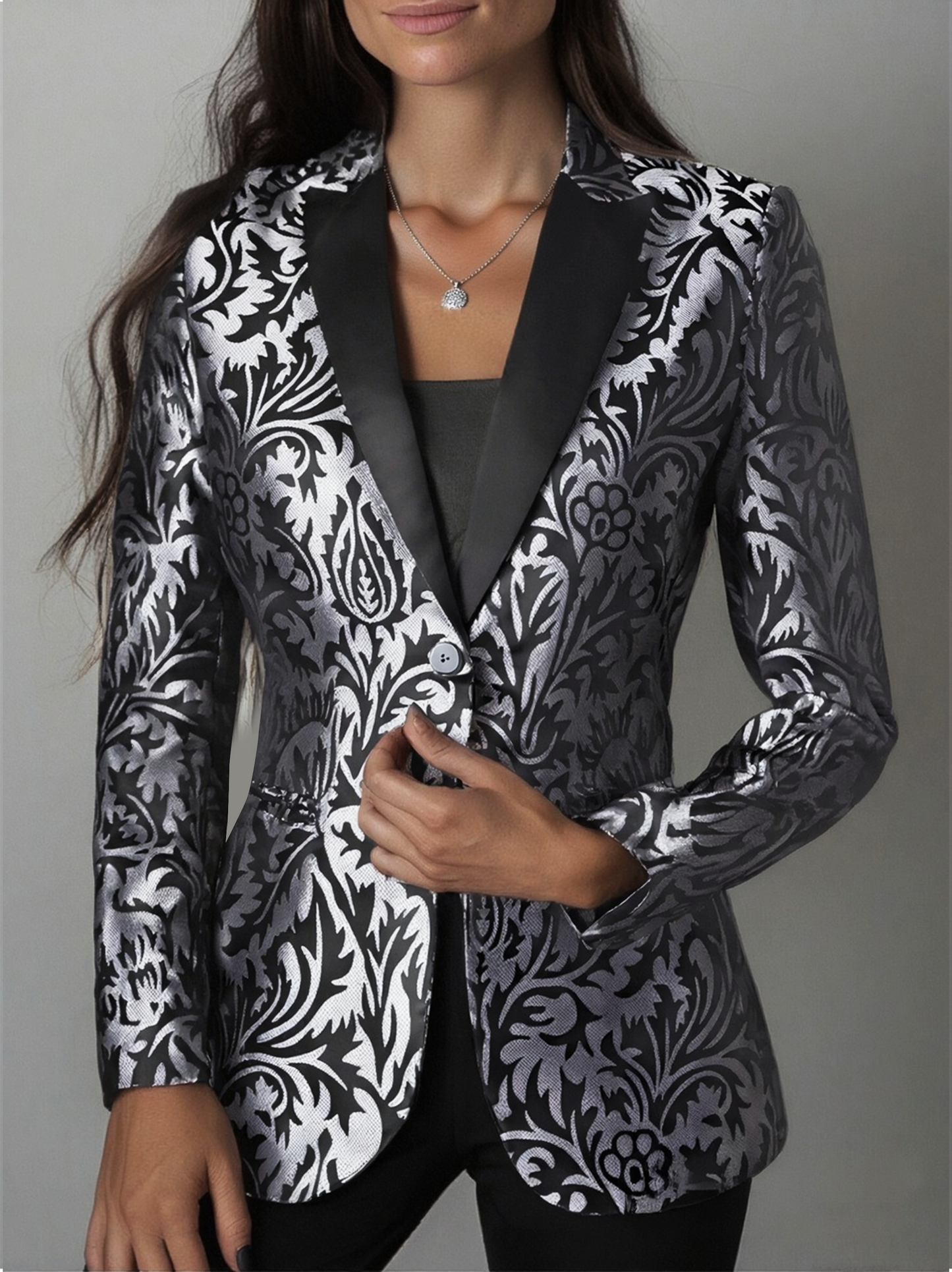 BLAZER VALENTINA ROCHE SASTRERO ESTAMPADO ELEGANTE