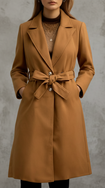 ABRIGO VALENTINA ROCHE DE LANA CON CINTURÓN ELEGANTE