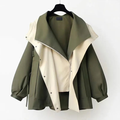 CHAQUETA VALENTINA ROCHE LAYERED SAGE COAT