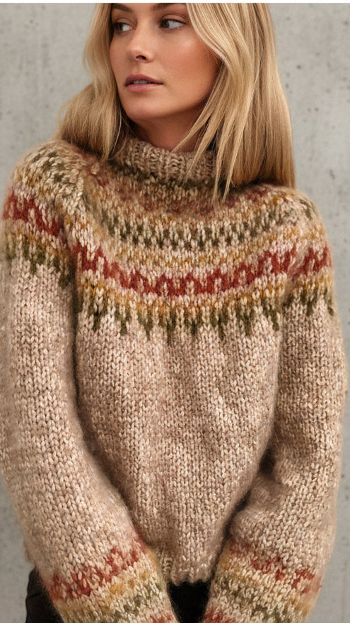 JERSEY DE PUNTO JACQUARD ESTILO NÓRDICO PARA MUJER