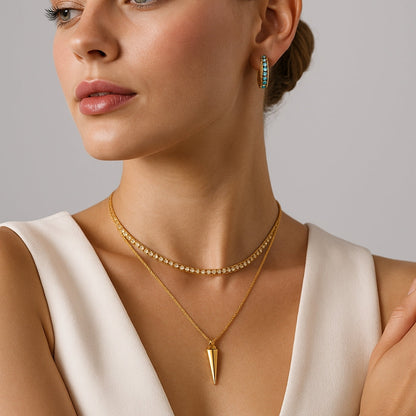 PENDIENTES VALENTINA ROCHE ARO ABIERTO CON CIRCONITAS TURQUESA