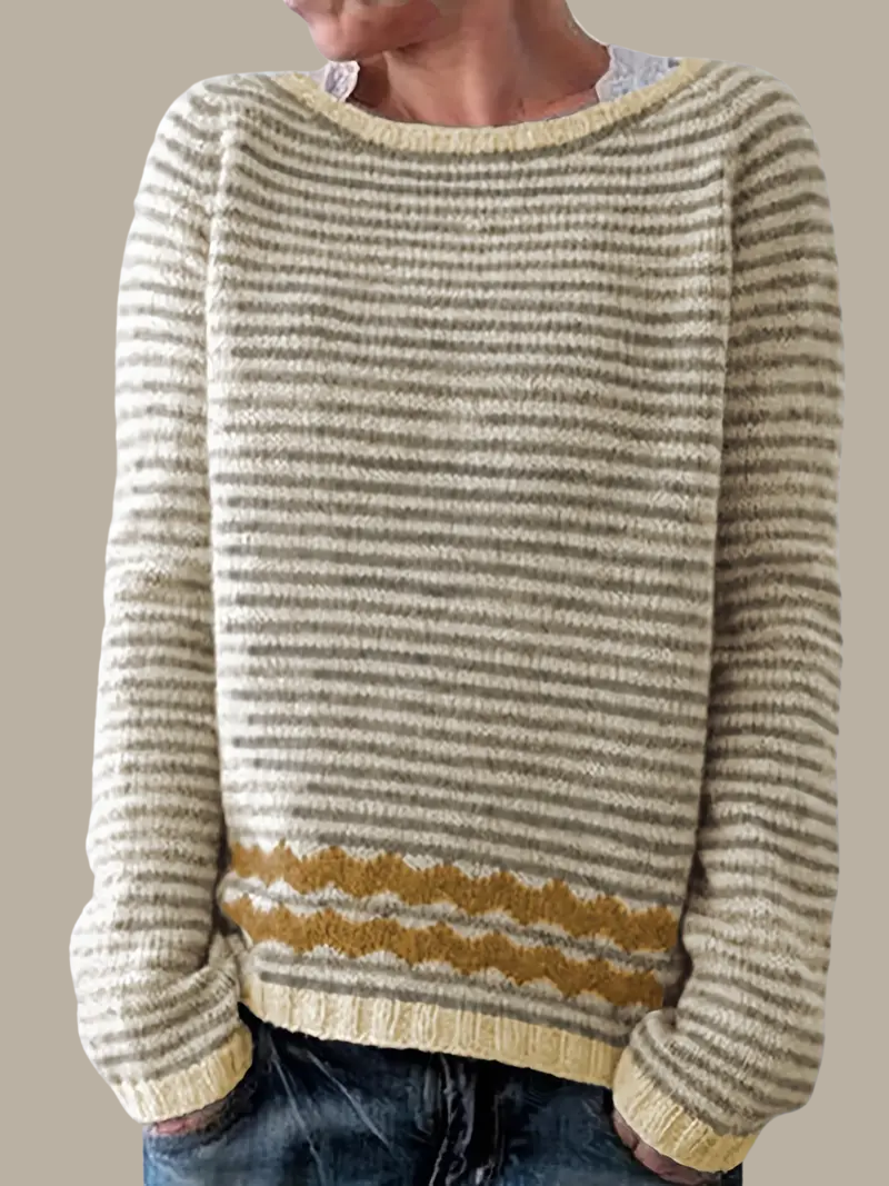 JERSEY DE PUNTO A RAYAS CON DETALLE JACQUARD