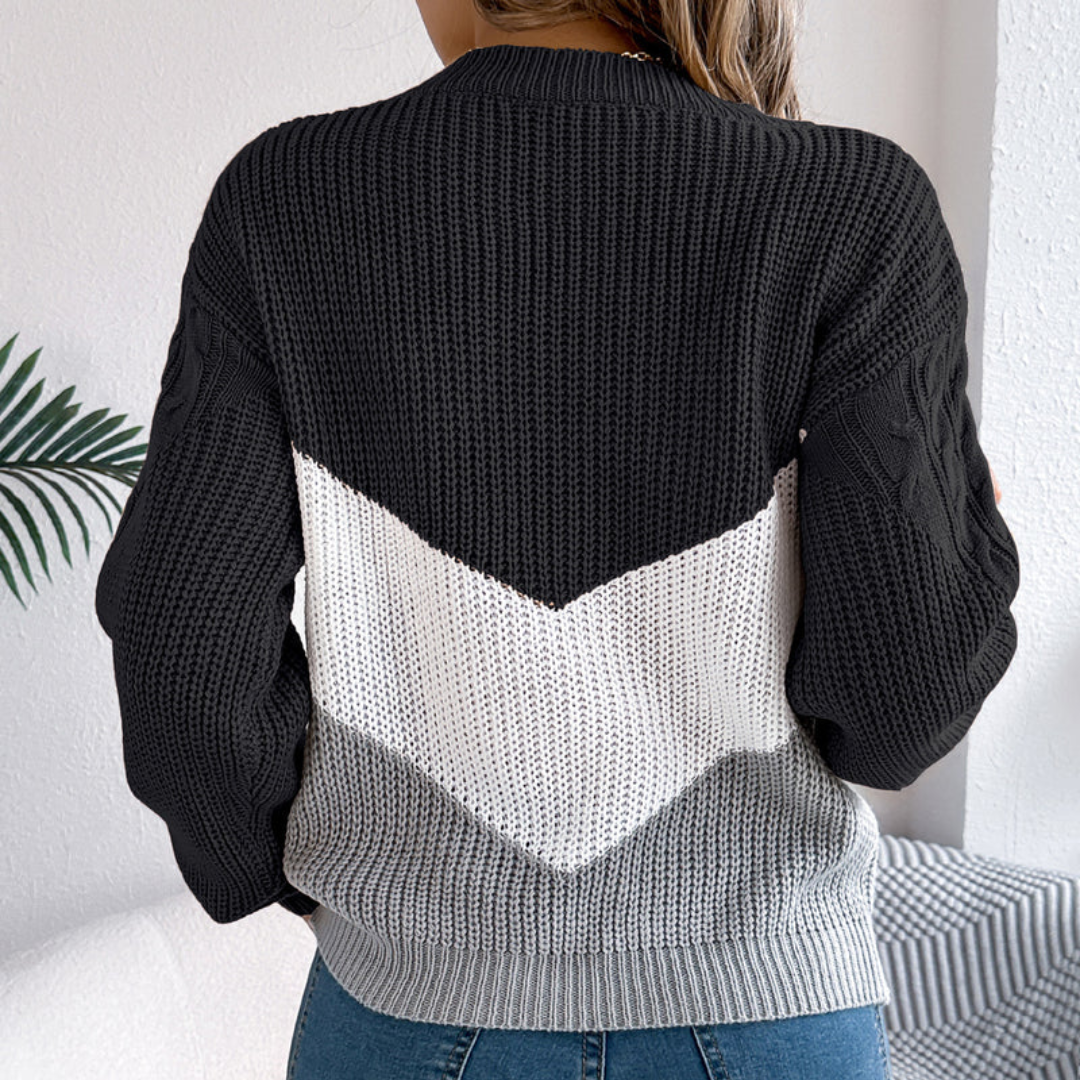 JERSEY DE PUNTO CON DISEÑO BICOLOR