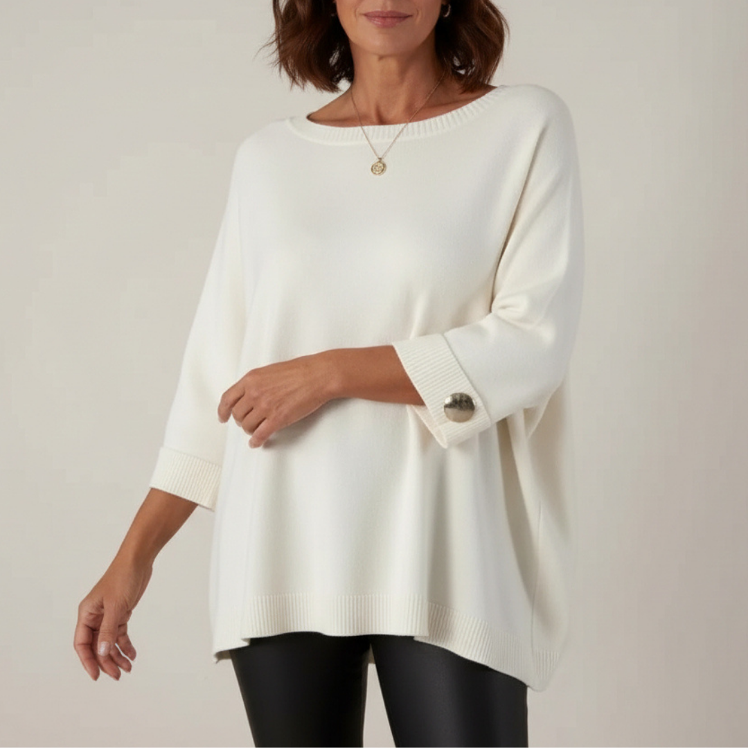 JERSEY OVERSIZE DE PUNTO SUAVE CON MANGAS DECORADAS