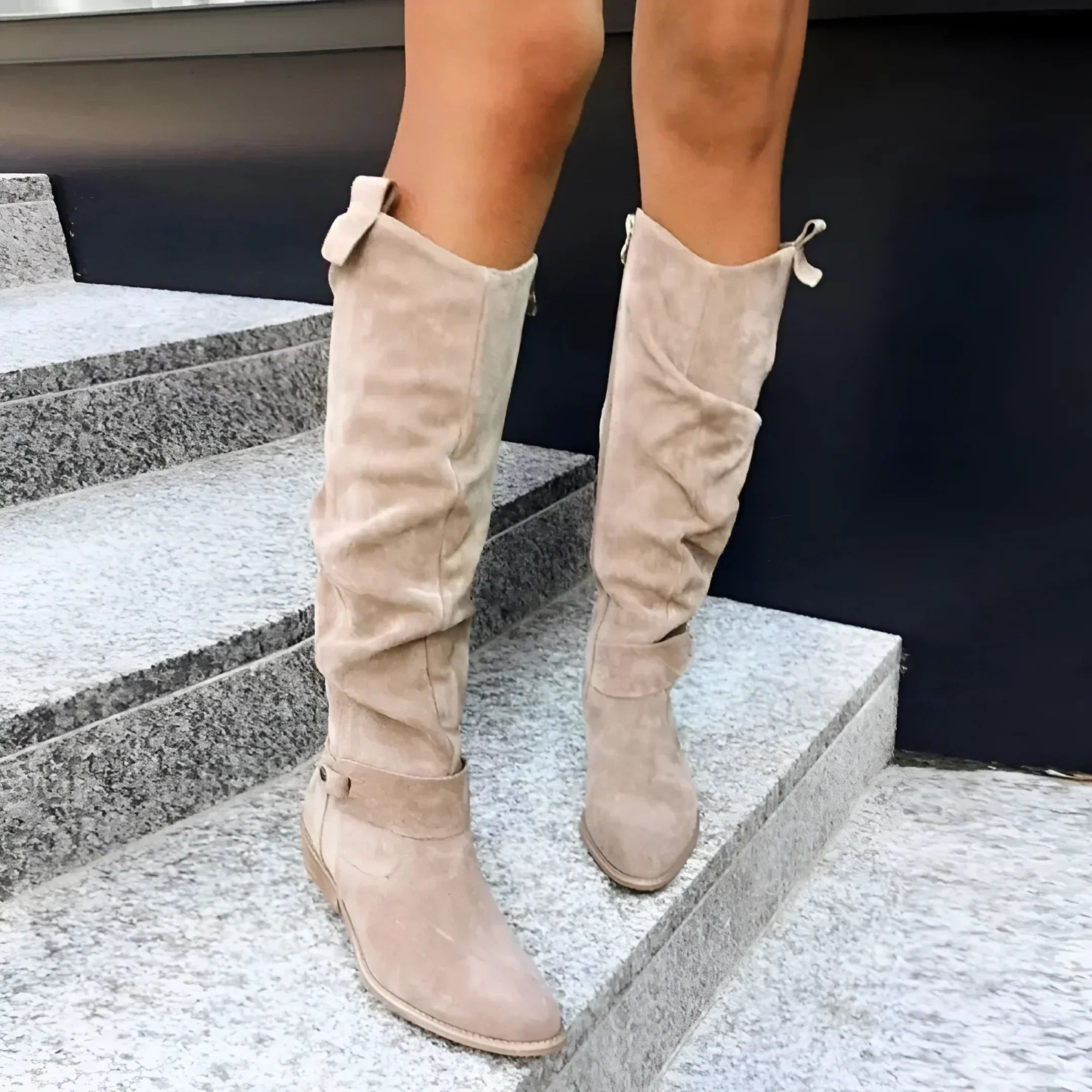 BOTAS ALTAS DE ANTE PARA MUJER