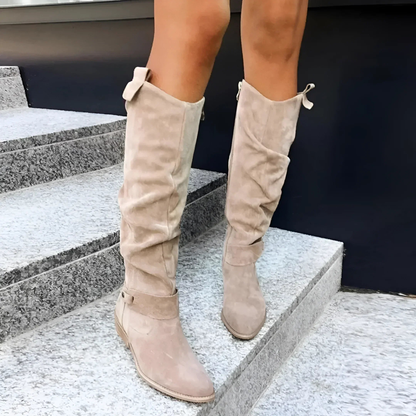 BOTAS ALTAS DE ANTE PARA MUJER