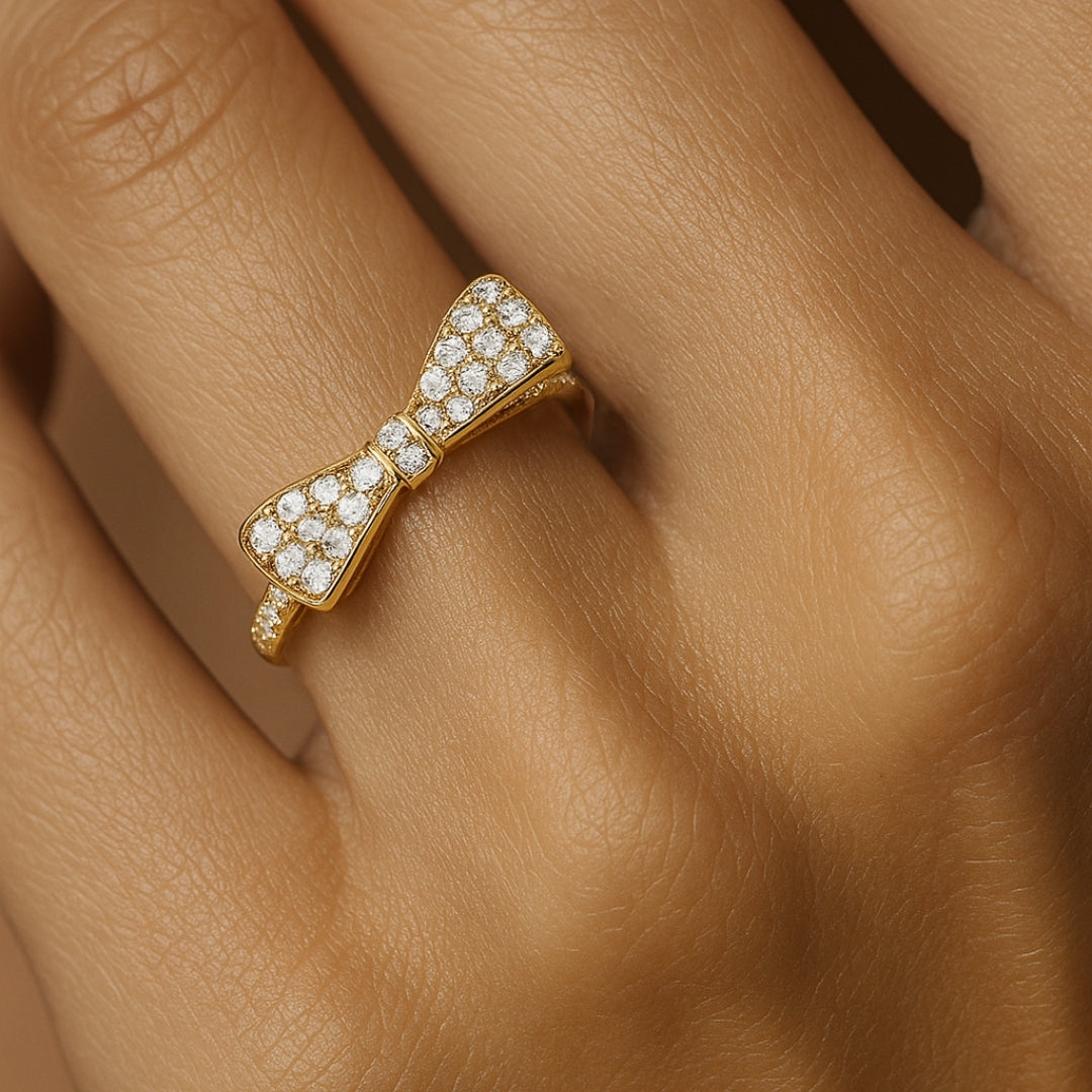 ANILLO VALENTINA ROCHE DORADO LAZO CON CIRCONITAS