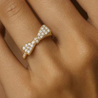 ANILLO VALENTINA ROCHE DORADO LAZO CON CIRCONITAS