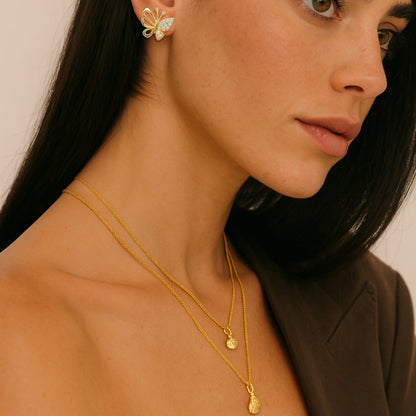 PENDIENTES VALENTINA ROCHE MARIPOSA DORADOS CON CIRCONITAS