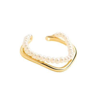 ANILLO VALENTINA ROCHE ARO ABIERTO CON PERLAS