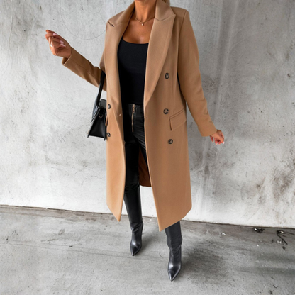 ABRIGO LARGO CLÁSICO DE MUJER